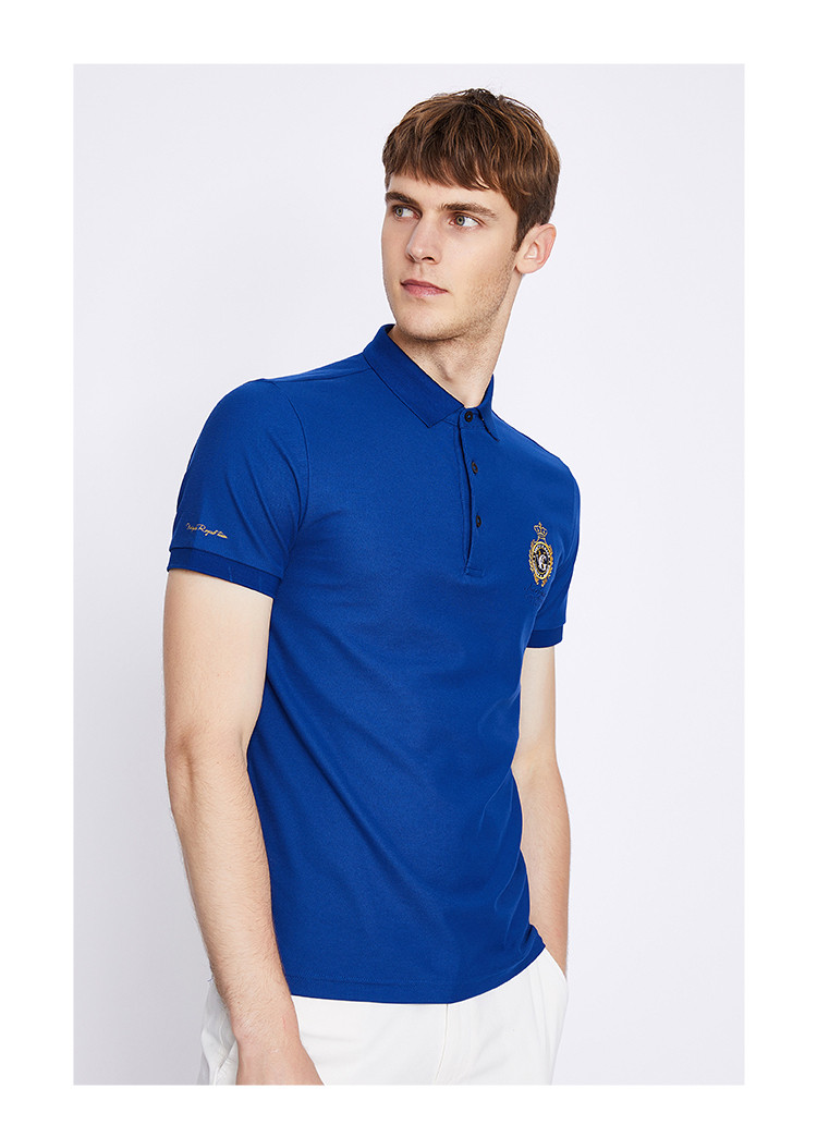 意大利小帆船 19夏季爆款纯色百搭翻领男士t恤短袖polo衫