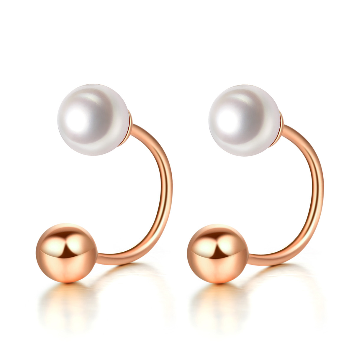 佐卡伊 简约 玫瑰18k金耳饰k金耳饰