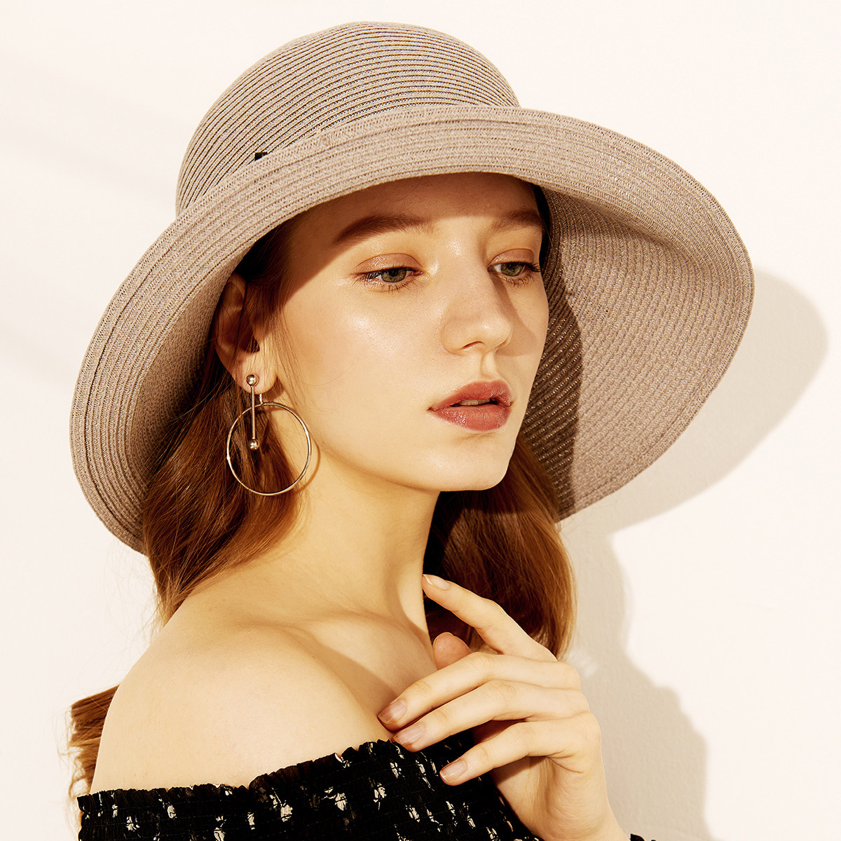 fraas 弗拉士 国际大牌丝巾帽子直降专场 夏季珠饰防晒遮阳纯色草帽