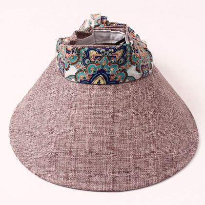 女款帽子春夏防紫外线防晒波斯米亚户外遮阳帽空顶帽太阳帽