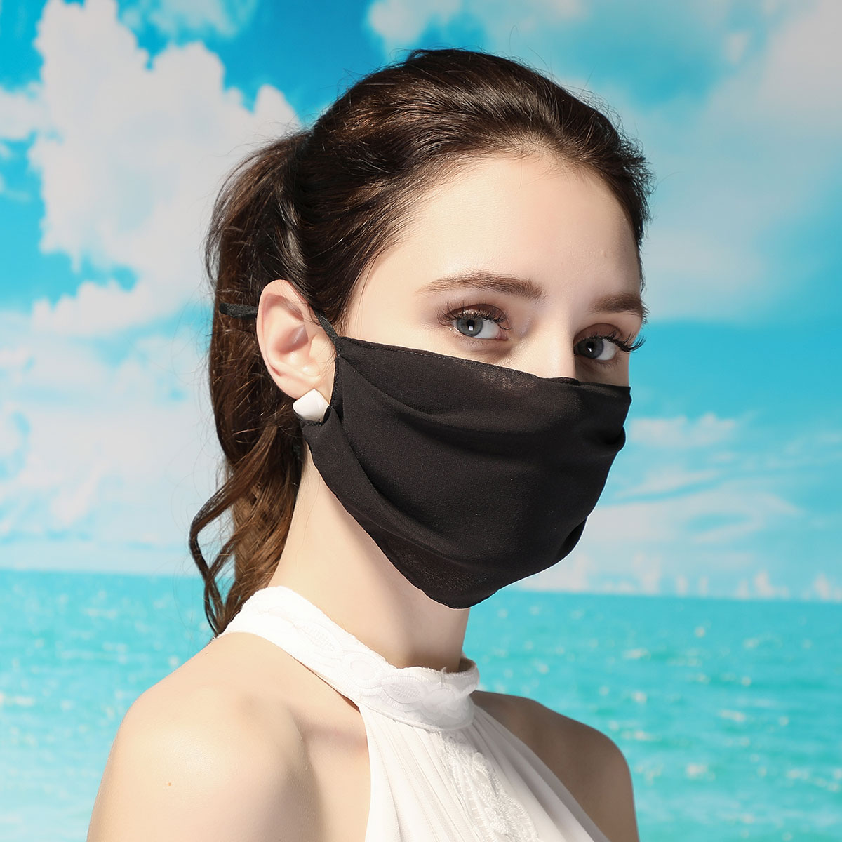 2019新品2个装真丝口罩防尘过滤口罩女口罩运动配饰口罩运动配件