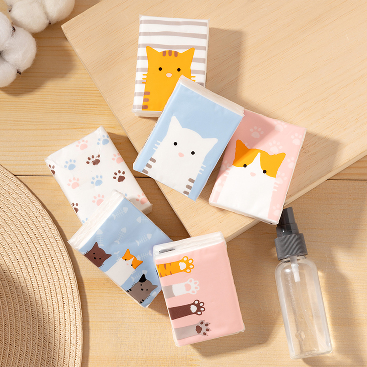 名创优品18包原生木浆柔软纸巾可爱卡通无香餐巾纸卫生纸手帕纸