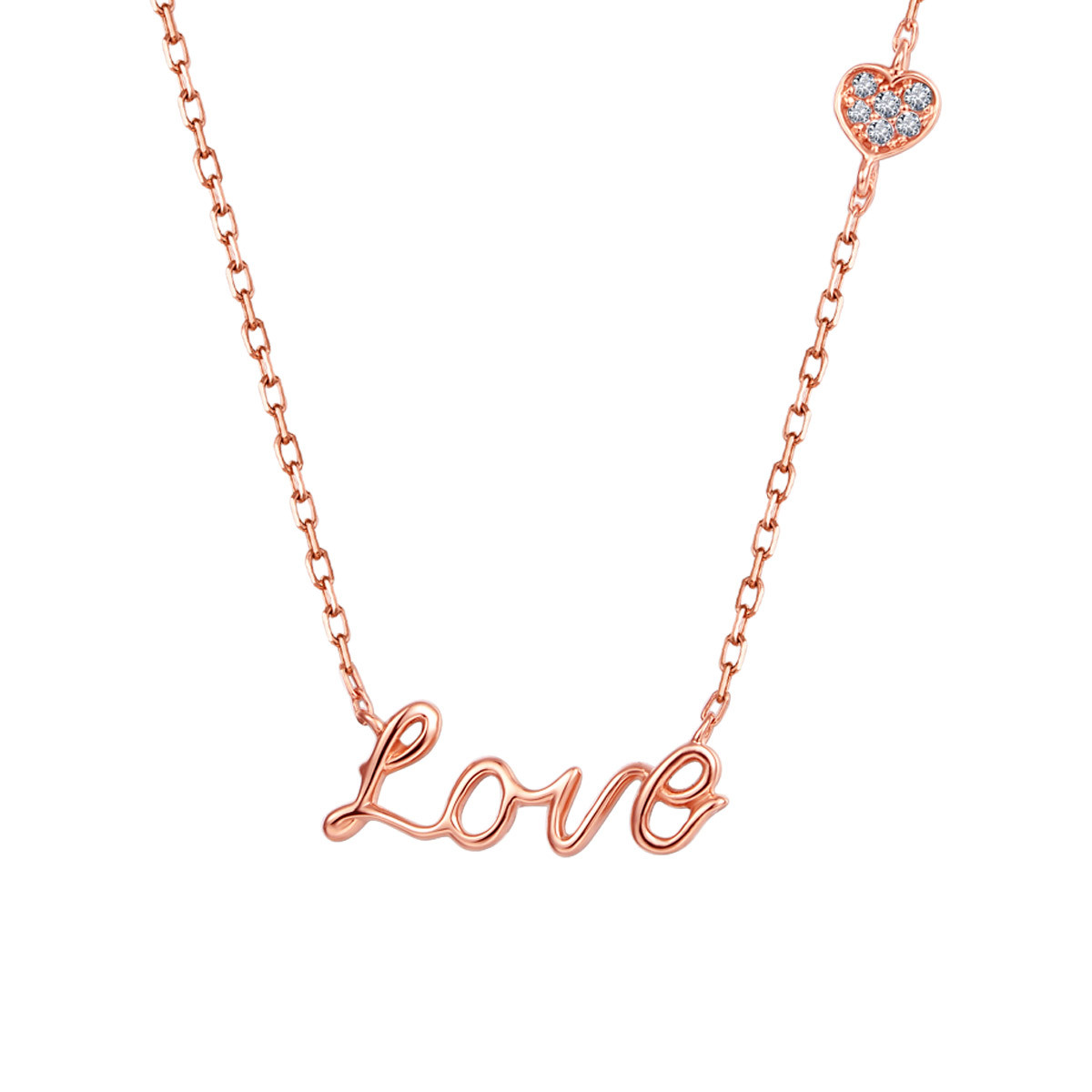 love 玫瑰18k金钻石彩金项链/黄金项链