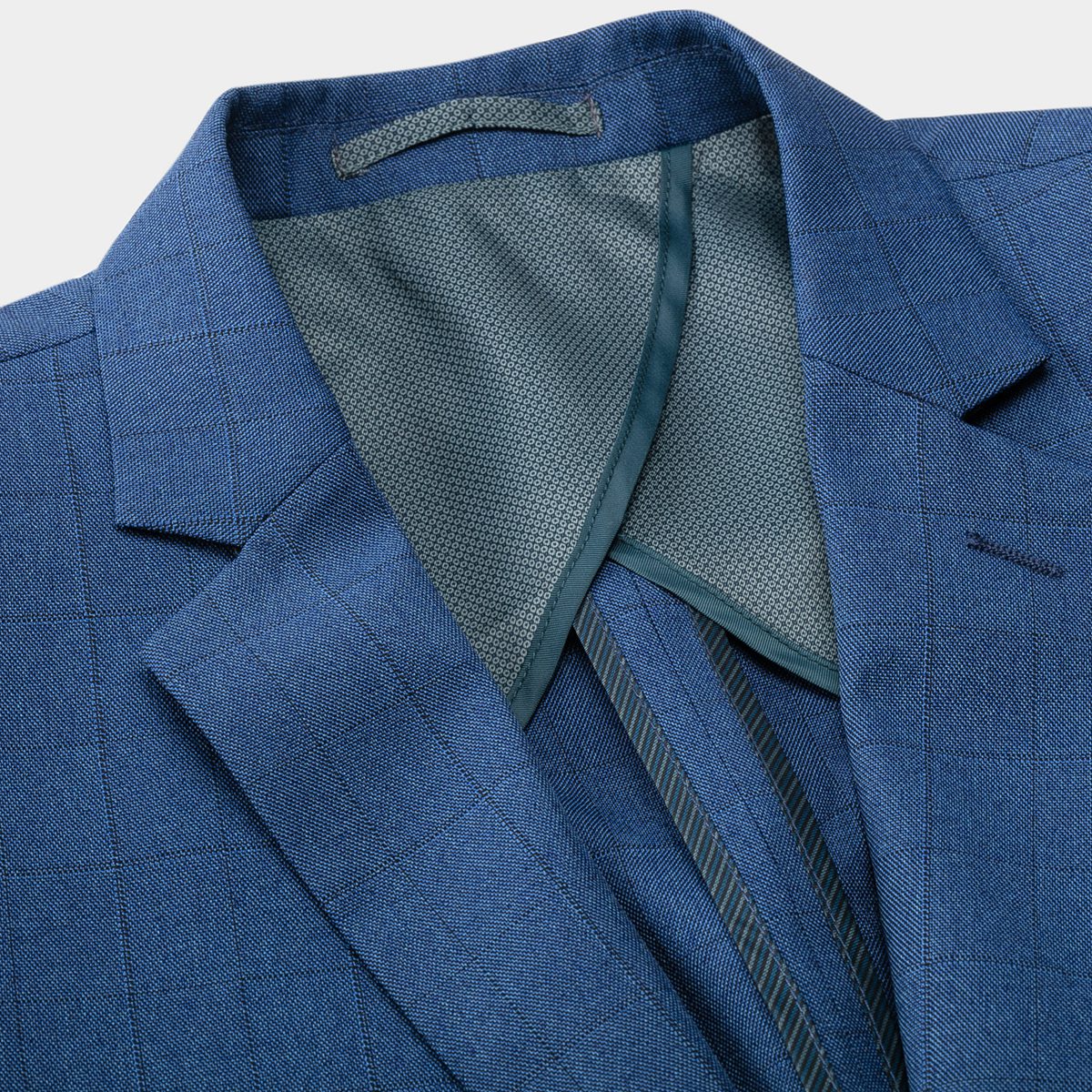 冰凉丝格子西装男夏季快干面料商务休闲西服修身