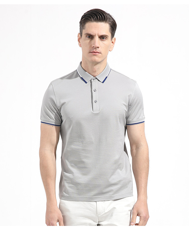 【轻奢品质 桑蚕丝 棉】新款棉t短袖polo衫青年男士桑蚕丝翻领t恤