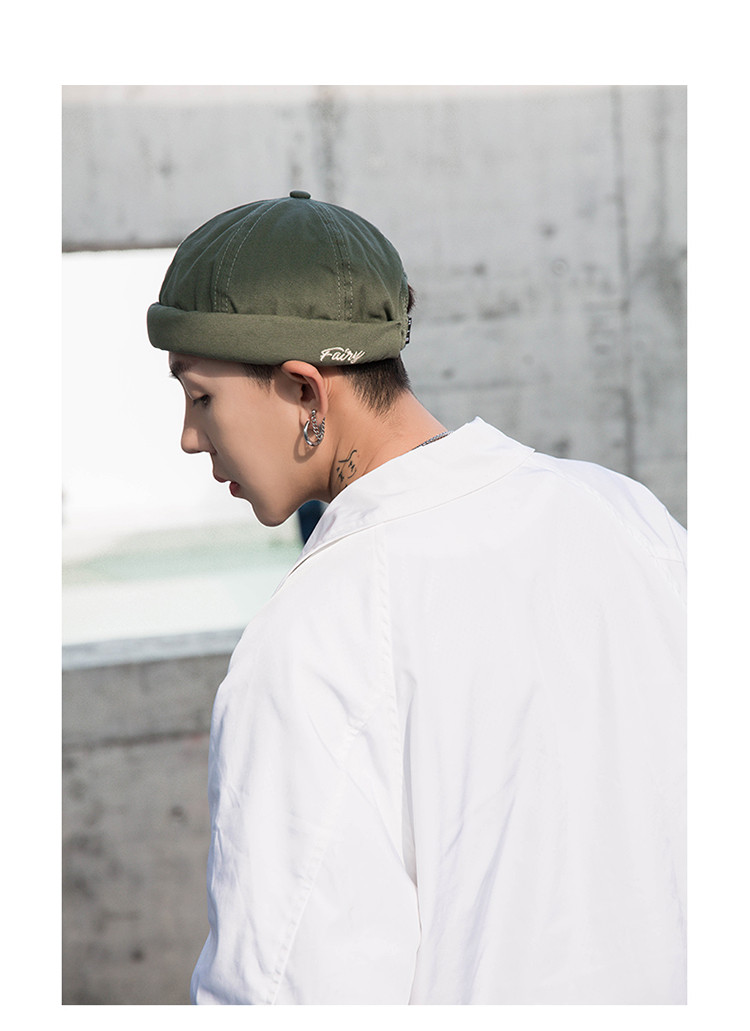 帽子男秋冬无檐瓜皮帽雅痞帽街头潮人嘻哈帽子男士无舌寸头帽