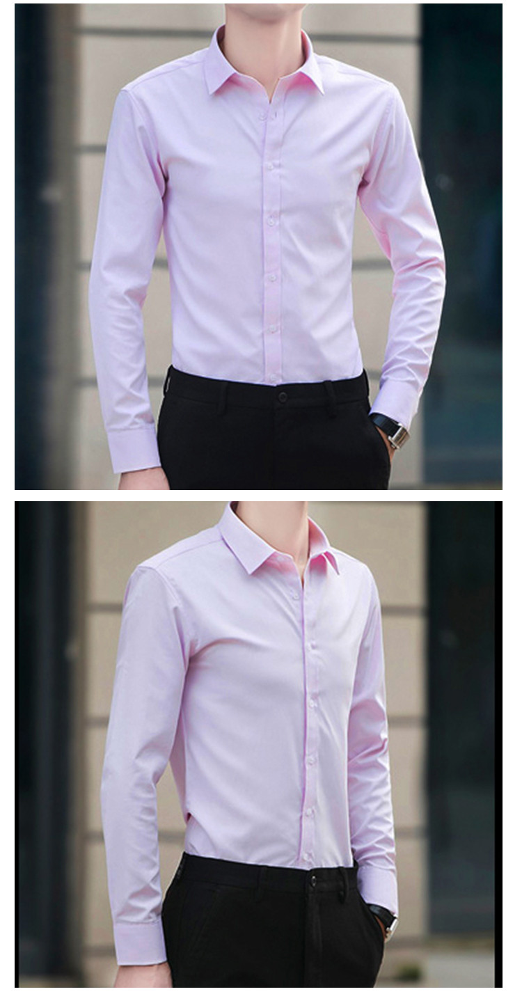 秋季新款男款商务正装职业纯色西装衬衫寸衣休闲男士长袖衬衫