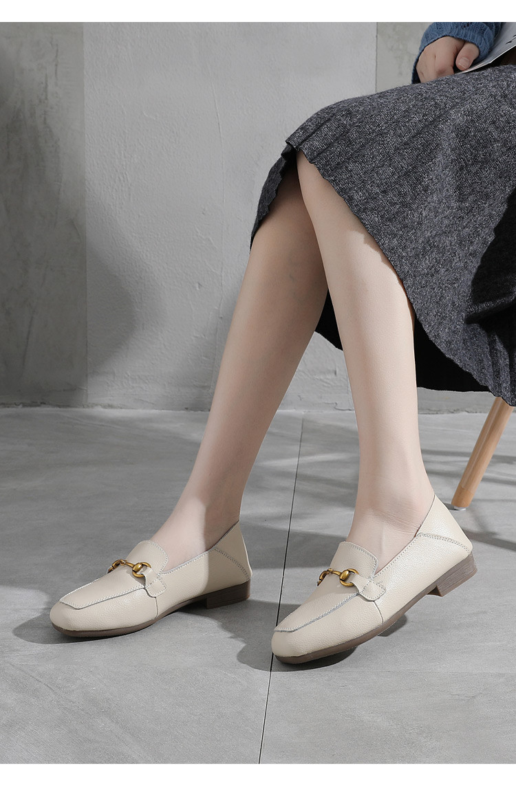 单鞋女春秋时尚一脚蹬英伦风乐福鞋两穿通勤百搭休闲鞋