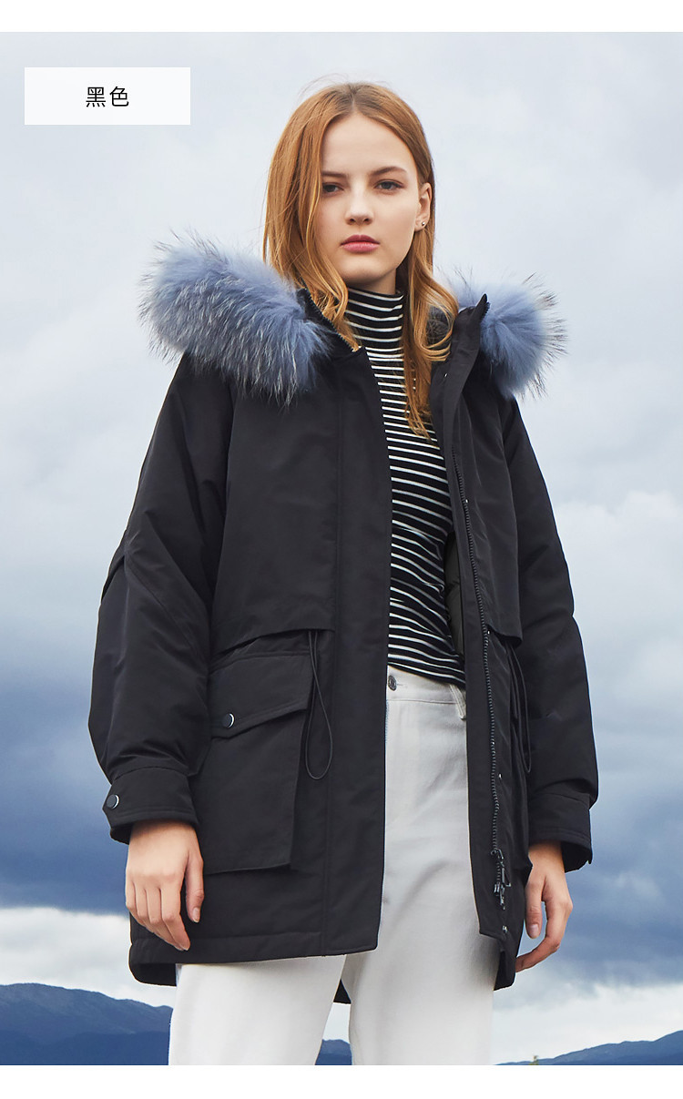 【快抢爆款】派克服大毛领加厚保暖中长款韩版女外套女式羽绒服