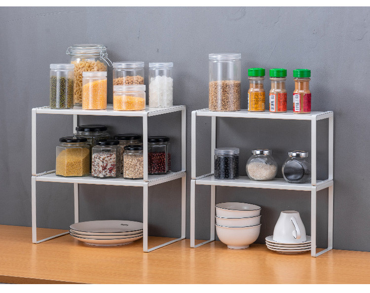 伸缩单层置物架厨房家用收纳架储物架调料瓶架分层置物整理架