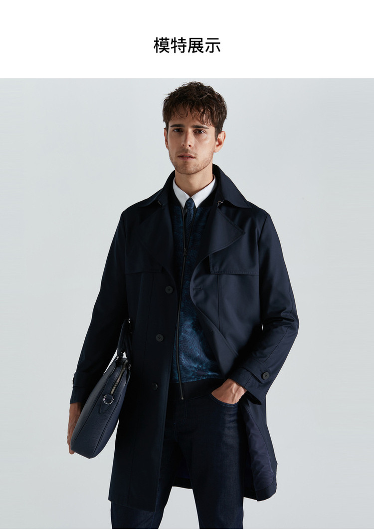 男士风衣休闲商务通勤中长版风衣外套男