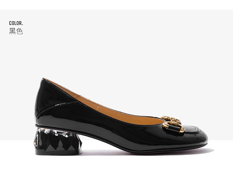 思美登2021春新款小香风马衔扣单鞋休闲女鞋savannel