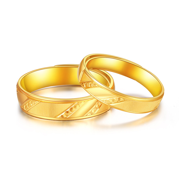 黄金足金戒指拯救银河系结婚对戒情侣戒