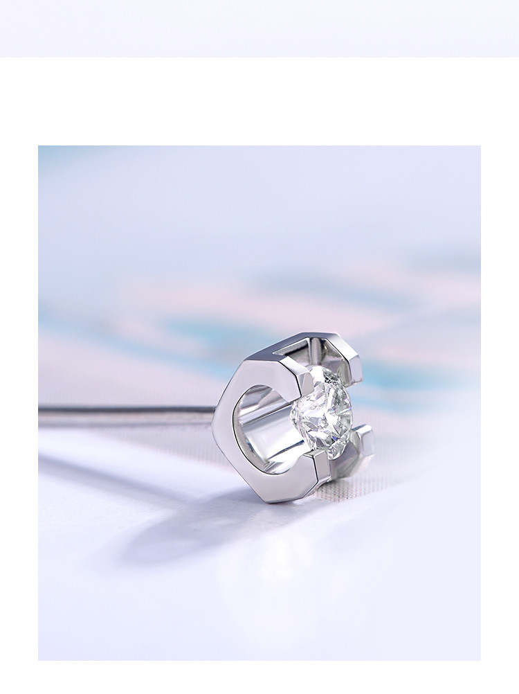 18k金钻石耳饰k金耳钉经典牛头款显钻18k金钻石耳钉