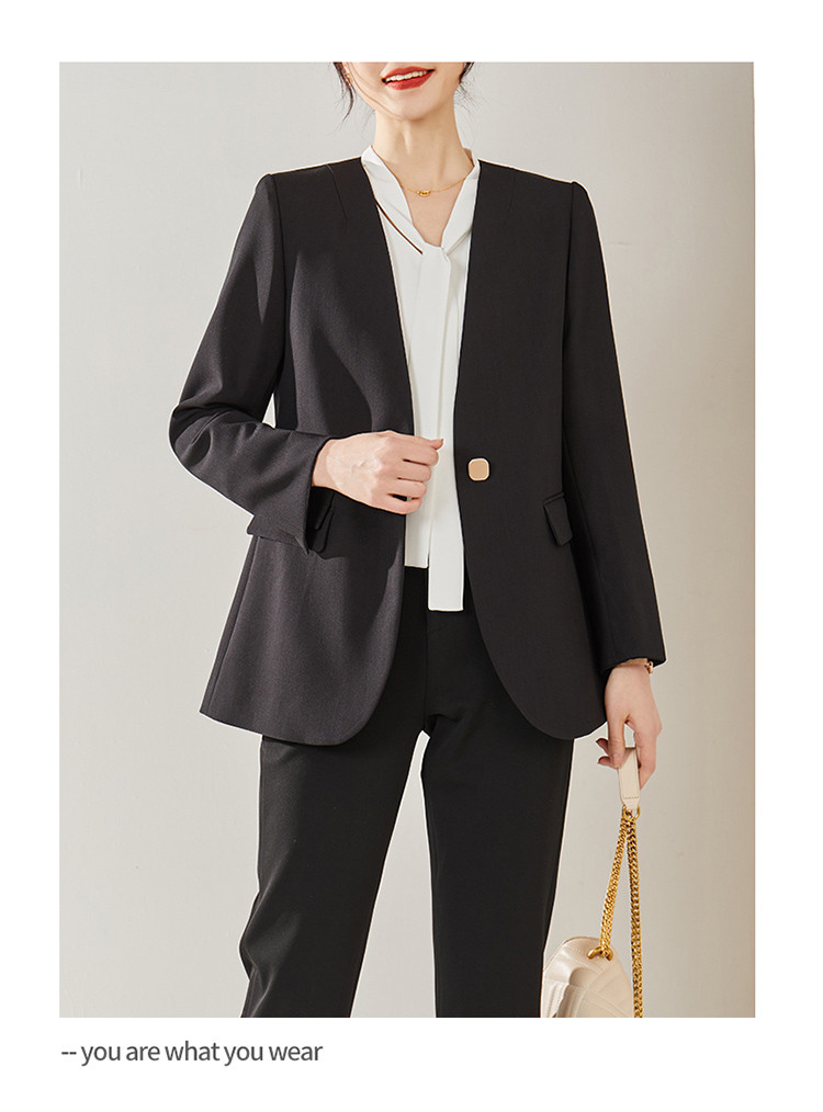 【2021秋新品】一粒扣无领商务通勤女式西装外套女上衣