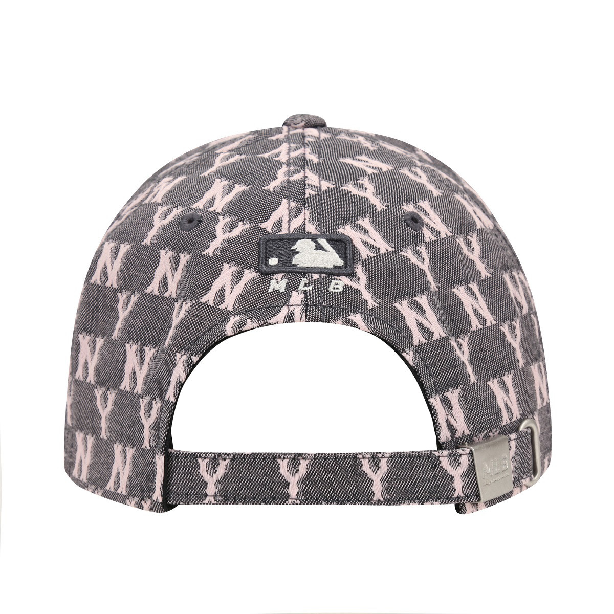 mlb复古老花系列ny满印棒球帽男女帽子可调节弯檐帽