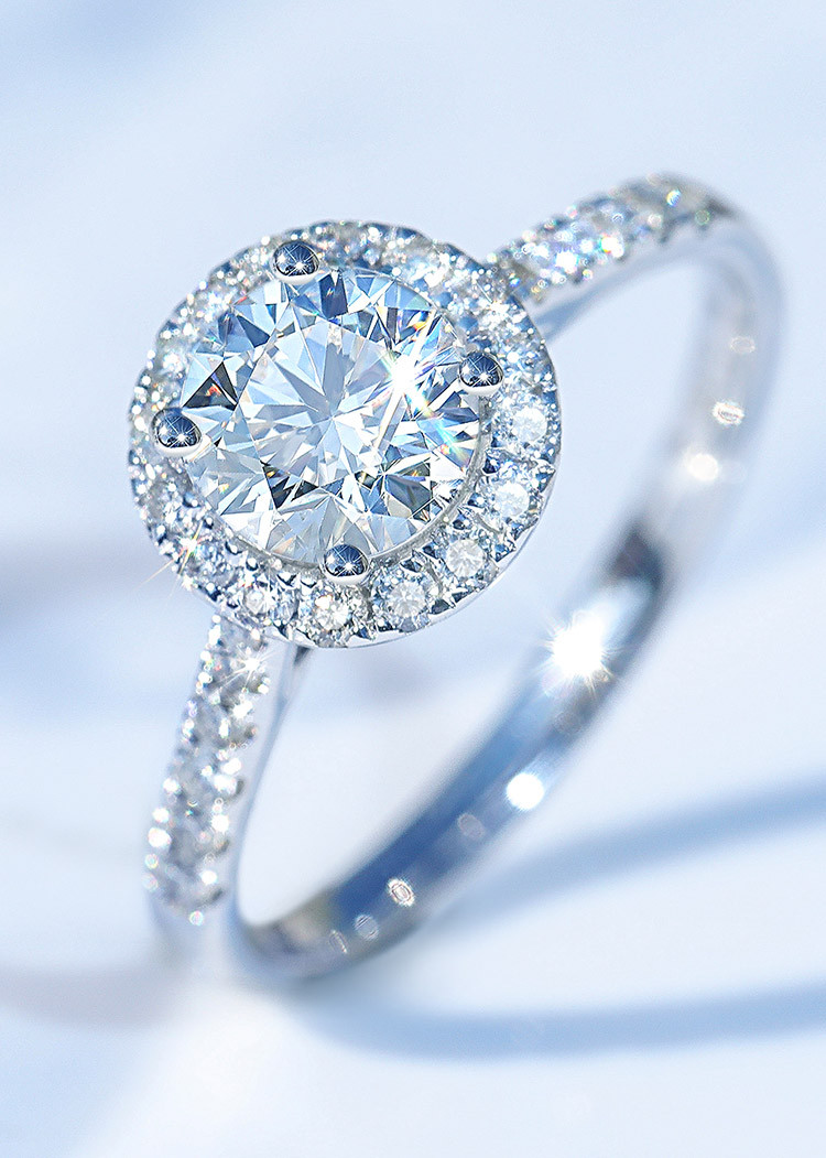 【超值显钻】18k金共40分钻石戒指1克拉效果显钻钻戒女戒