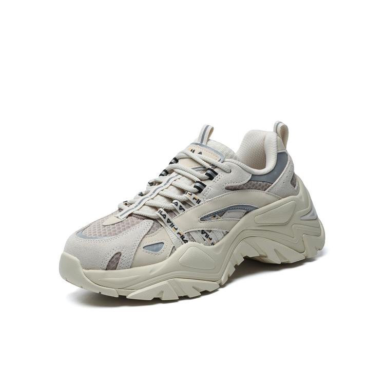 FILA 女鞋时尚运动老爹鞋女低帮潮流鱼刺百搭舒适女式时尚运动鞋