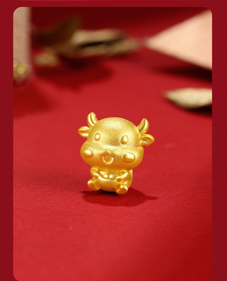 3d硬金元宝牛本命年17cmga173807