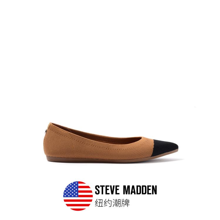 Steve Madden 思美登春夏女鞋拼接平底浅口单鞋女鞋ramone In Brown
