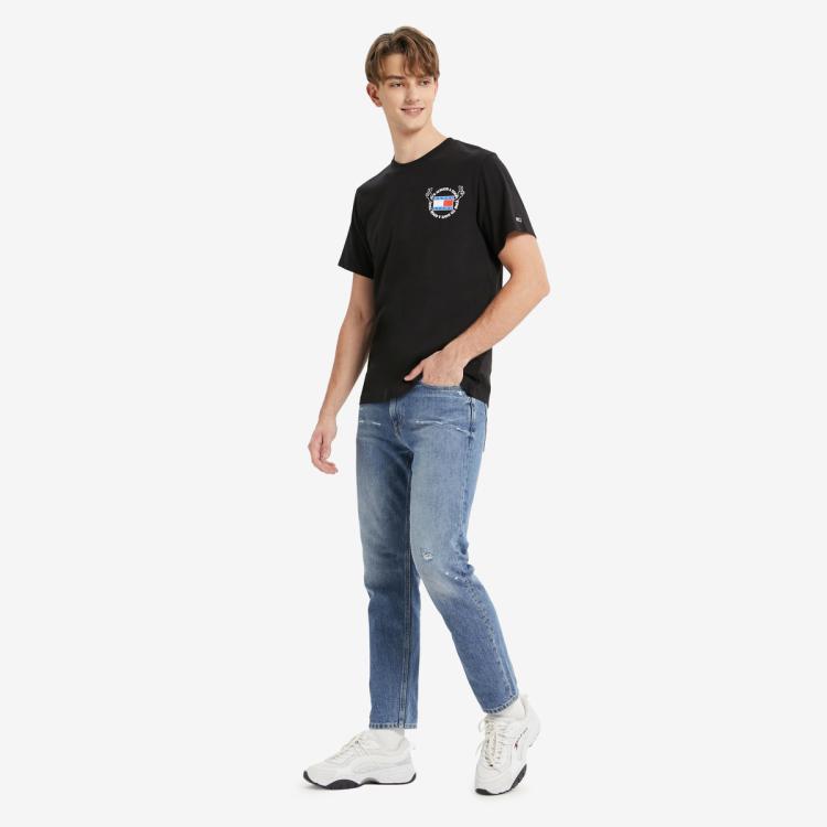 Tommy Jeans男女同款纯棉时尚卡通图案印花圆领短袖T恤DM0DM12858
