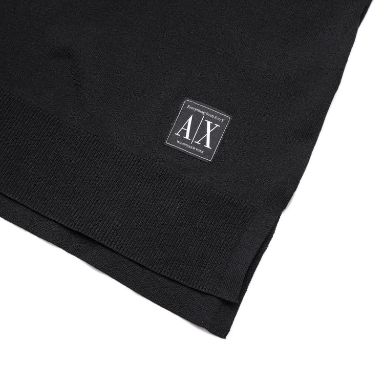 Armani Exchange 女士宽松百搭开叉设计柔软舒适针织衫 In Black