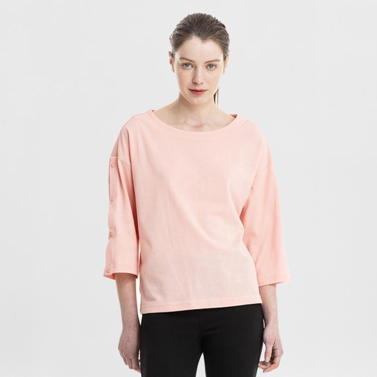Aigle 艾高aviva女士运动户外速干吸湿排汗休闲户外薄款七分袖衬衫 In Pink