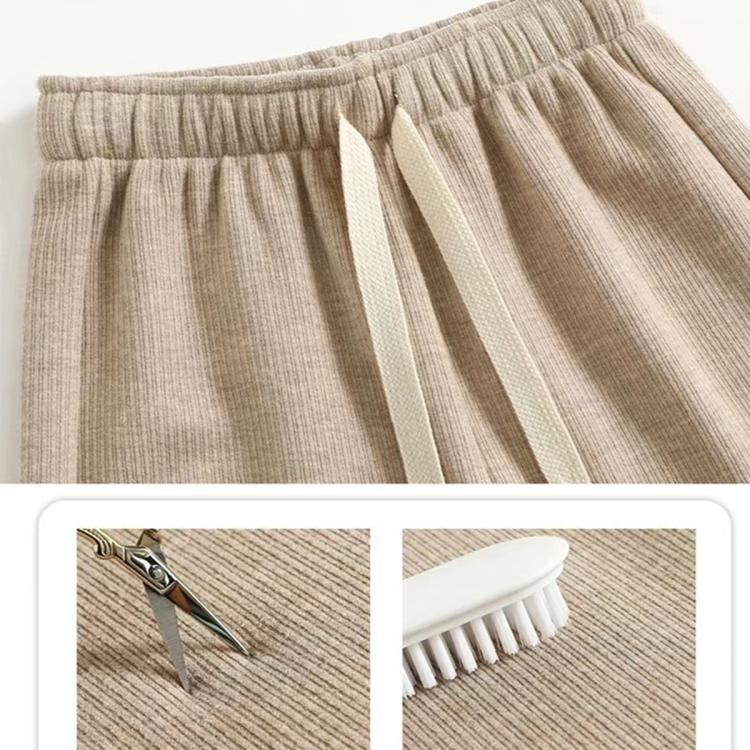 ONE MORE 秋冬季加绒可选休闲裤子女潮流高腰显瘦抗寒窄版垂感阔腿加厚裤