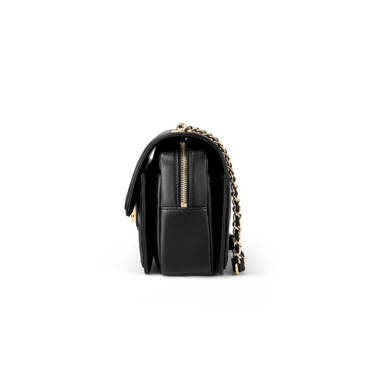 迪桑娜 【店长推荐】经典小香风菱格链条包头层牛皮单肩包