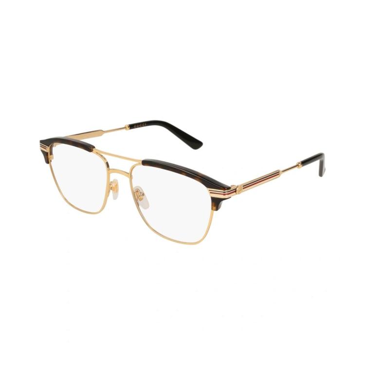 Gucci 古驰时尚经典条纹镜架近视眼镜男女同款gg0241o In Gold
