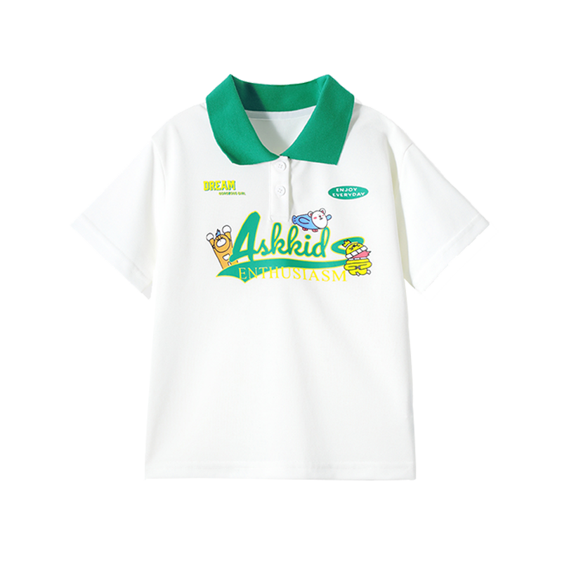 ASK junior Ůͯ����T�� �ı��� ��ͨӡ�� ɳ̲Polo�� ���� �˶����� 16Ԫ