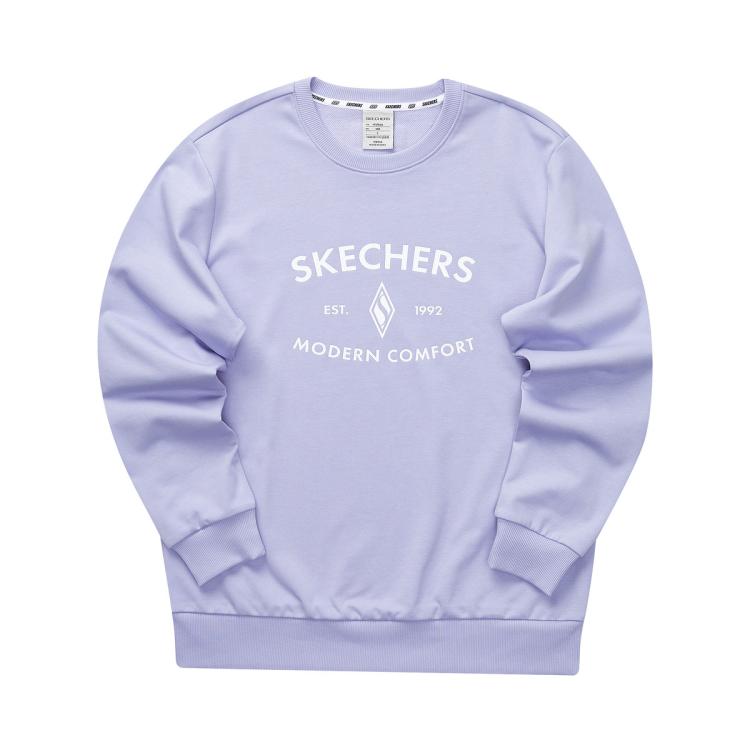 Skechers 【舒适宽松版】23年新款秋冬男女同款卫衣针织套头卫衣 In Blue