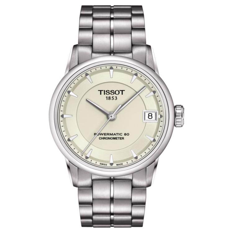 TISSOT 瑞士手表 豪致系列腕表 钢带机械女表