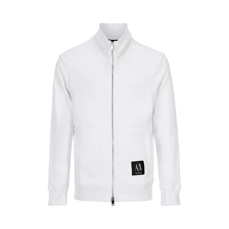 Armani Exchange 男士经典潮酷贴布logo运动休闲外套 In White