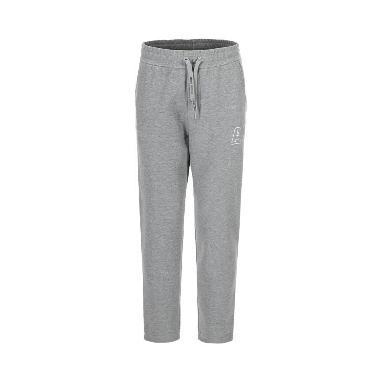 Armani Exchange 男士logo时尚休闲舒适系绳直筒长裤 In Gray