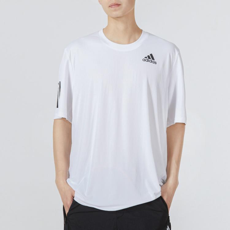 Adidas Originals 春夏款男子圆领短袖t恤运动休闲上衣舒适训练男装 In White