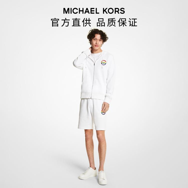 Michael Kors 【专柜同款】mk/rainbow Pride 拉链连帽卫衣 In White