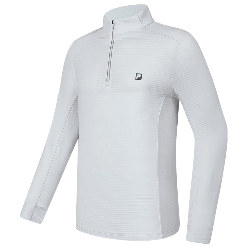 FILA 【黄景瑜同款】男装百搭简约健身半高领修身针织长袖上衣男式T恤 279元