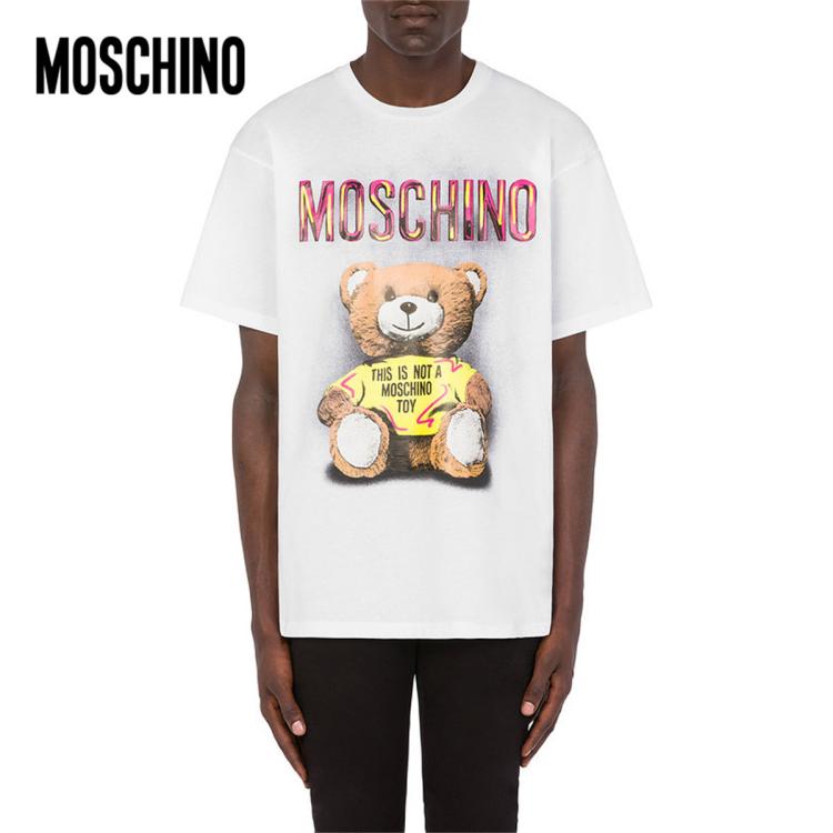 Moschino /莫斯奇诺 男士泰迪熊棉质t恤 In White