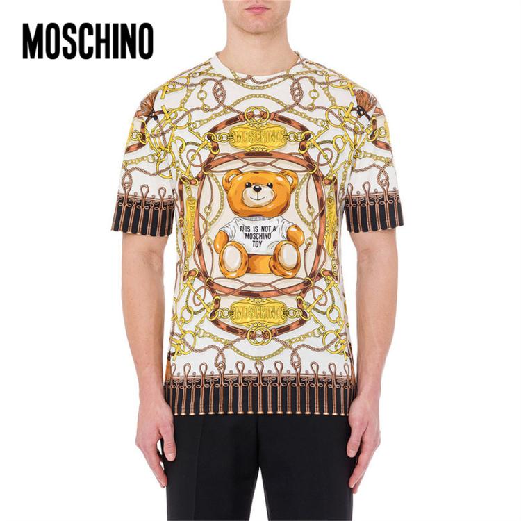 Moschino /莫斯奇诺  男士 Military Teddy Scarf T恤 In Multi