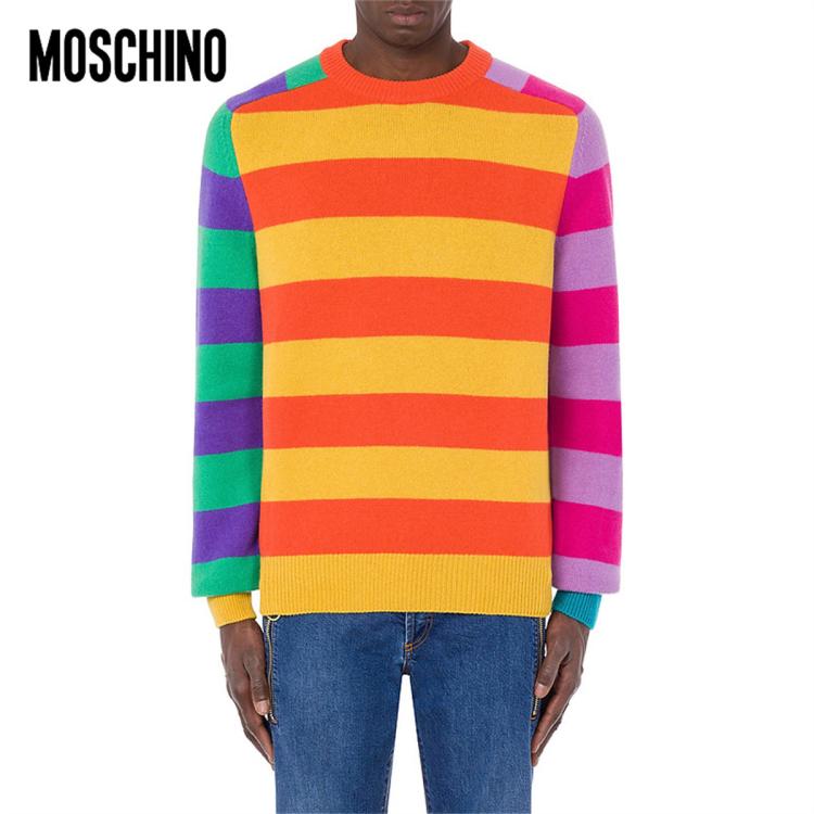 Moschino /莫斯奇诺 秋冬男士color Block 羊绒套衫 In Multi