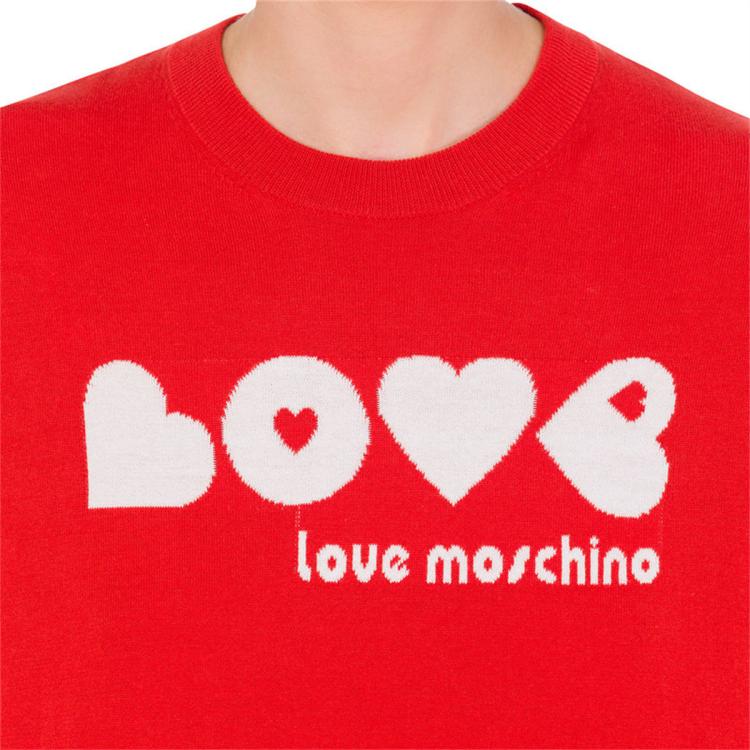 Love Moschino 女士Hearts嵌花缎面针织套衫