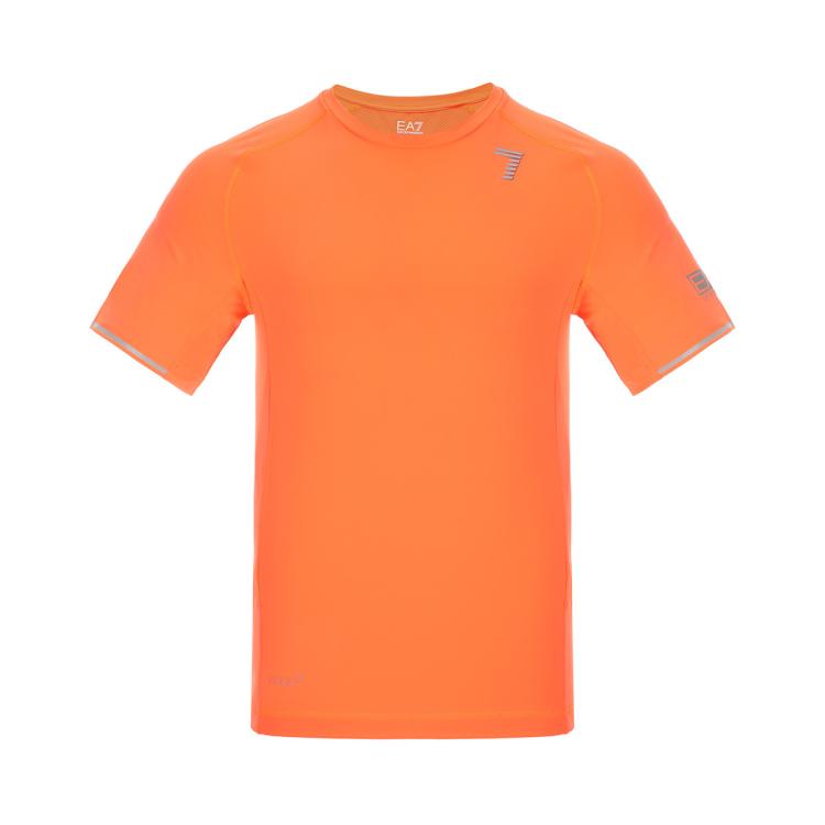 Ea7 男士潮酷经典logo吸湿排汗运动短袖t恤 In Orange