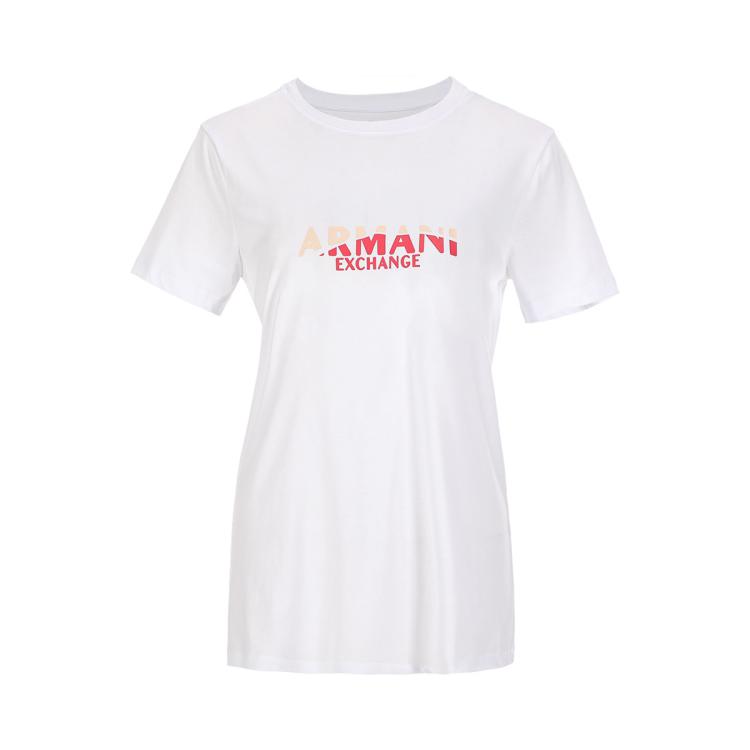 Armani Exchange 【纯棉】女士经典柔软简约字母logo圆领t恤衫 In Neutral