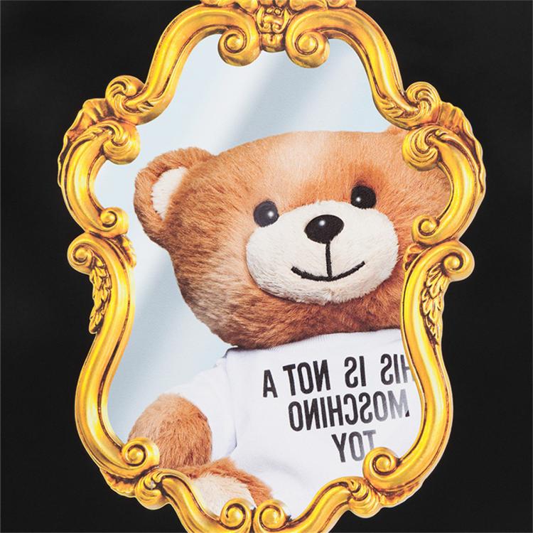 Moschino/莫斯奇诺女士Mirror Teddy Bear泰迪熊尼龙购物袋