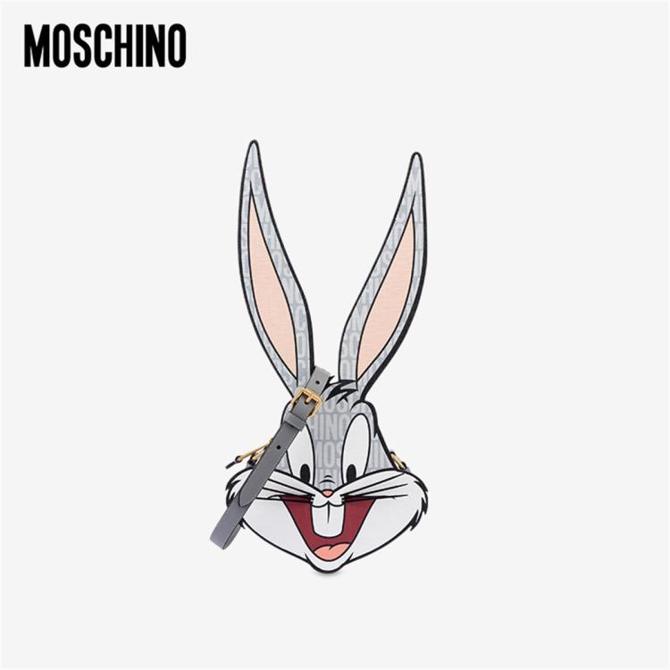 Moschino 【兔年限定】 X 兔八哥新年联名 女士 兔子斜挎包 In Gray