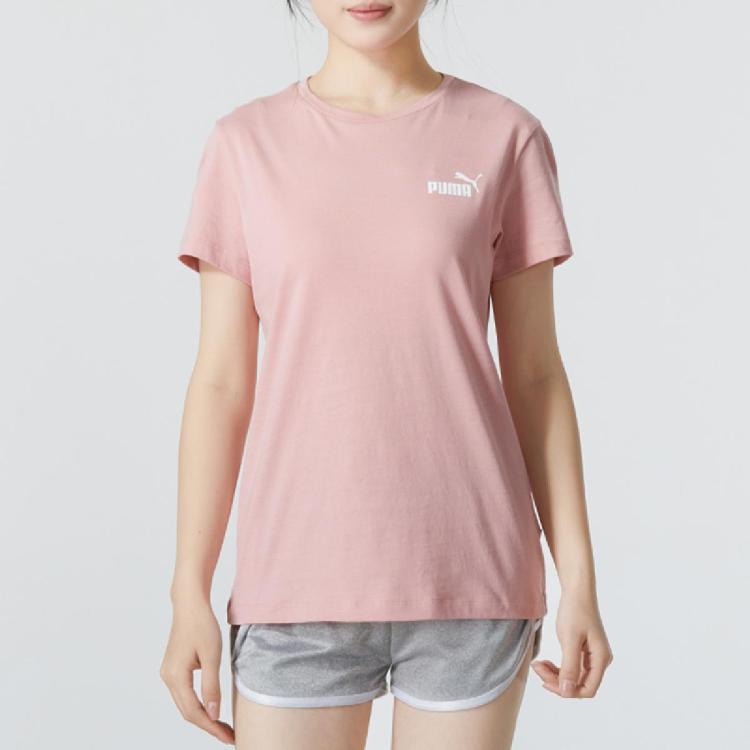 Puma 女装圆领短袖透气舒适时尚日常运动t恤 In Pink