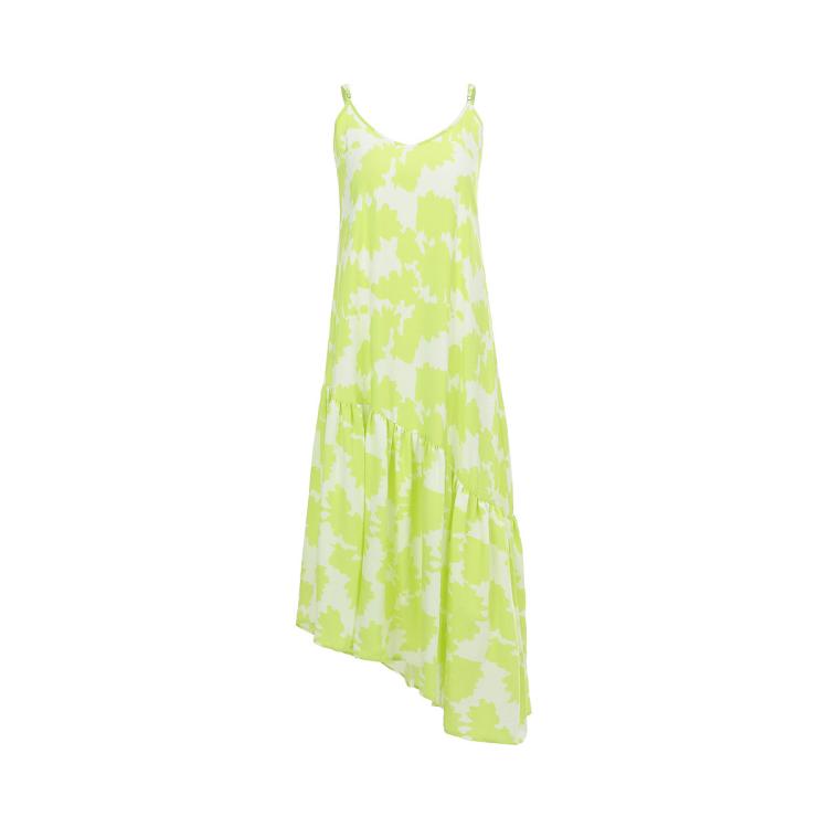 Armani Exchange 女士时髦度假风拼色吊带连衣裙 In Green