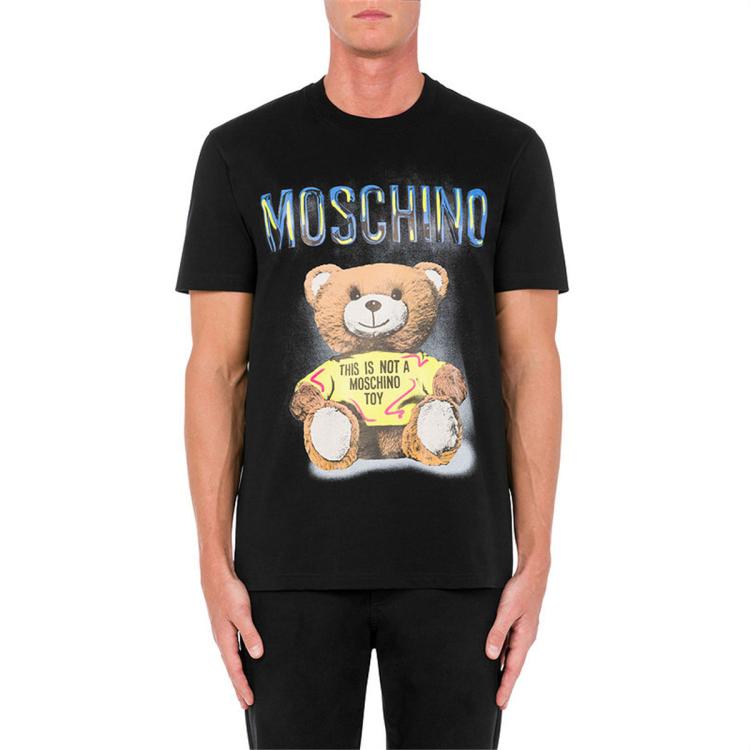 Moschino /莫斯奇诺  男女同款泰迪熊棉质t恤 In Black