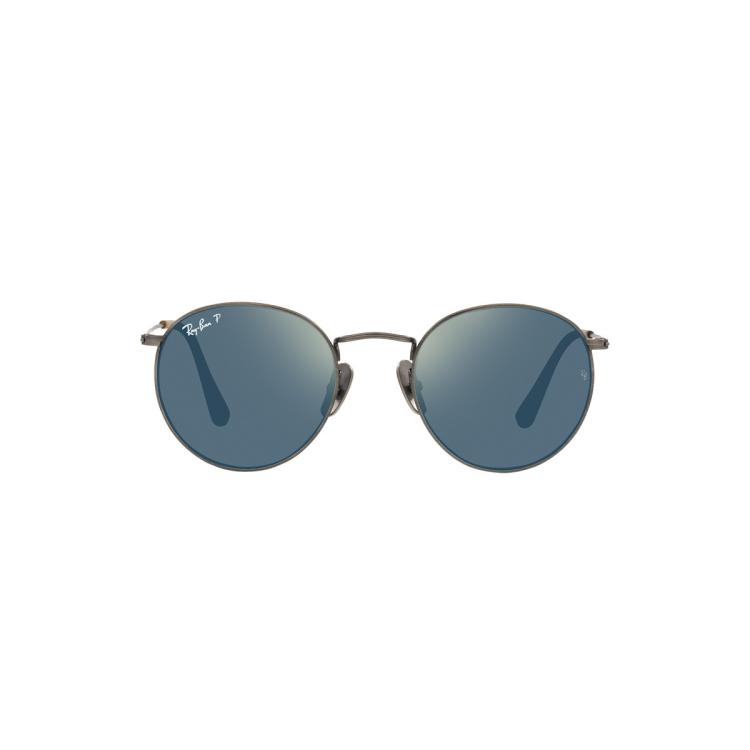 Rayban 雷朋太阳镜钛材偏光驾驶镜男女款潮流复古圆形墨镜0rb8247 In Blue